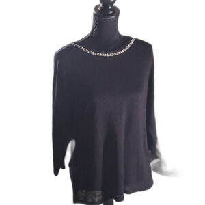 Dorothy Perkins Black Pullover Sweater with Rhinestone Collar